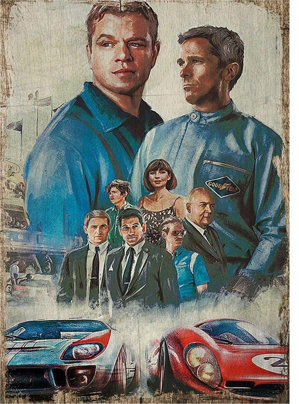 Bedeko Ford V Ferrari Hediyelik Ahşap Tablo - Image 1
