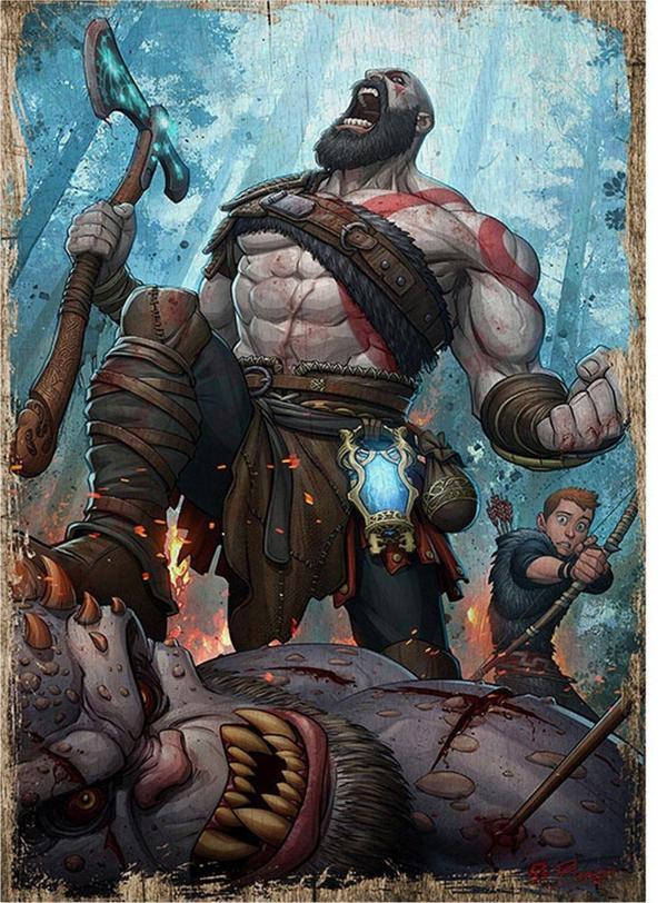 Bedeko God Of War Modern Mdf Tablo - Image 1