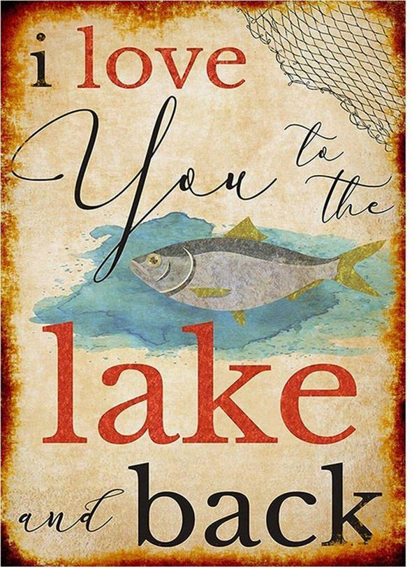 Bedeko Göl Ve Seni Seviyorum Tasarım Ahşap Tablo - Image 1