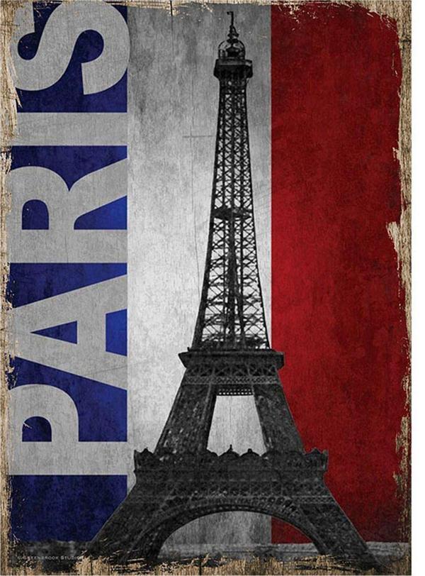 Bedeko Fransa Bayrağı Ve Paris Mdf Poster - Image 1