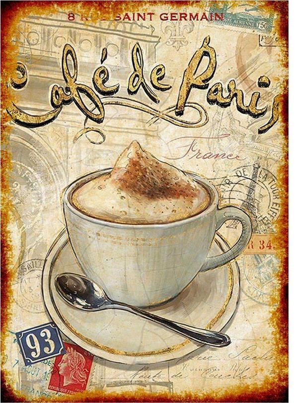 Bedeko Ahşap Tablo Eski Tablo Cafe De Paris Art Mdf Poster - Image 1