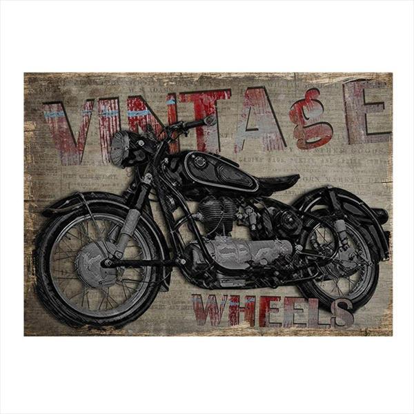 Bedeko Eski Tip Motosiklet Hediyelik Mdf Tablo - Image 1