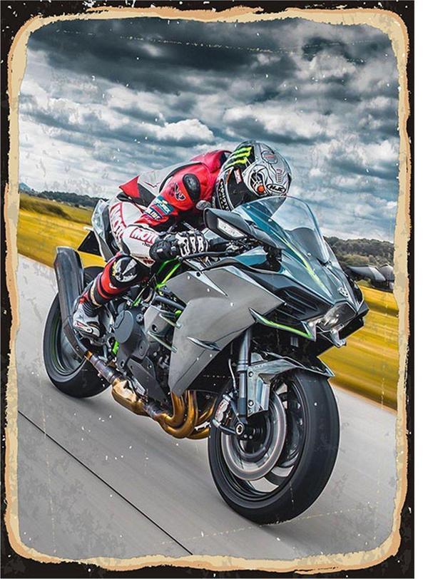 Bedeko Gri Spor Motosiklet Tasarım Mdf Tablo - Image 1