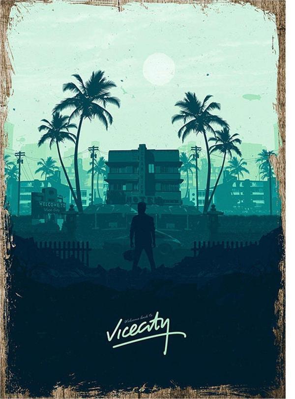 Bedeko Gta Vice City Model Ahşap Tablo - Image 1