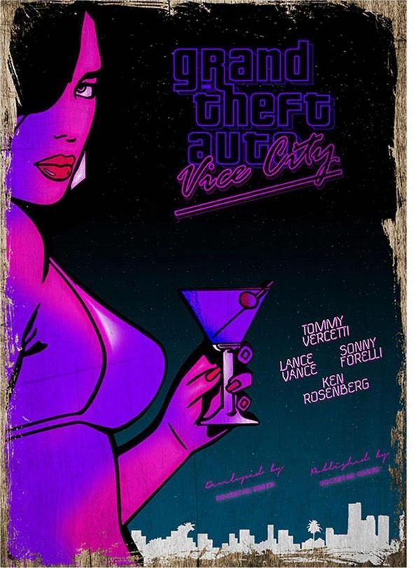 Bedeko Gta Vice City Modern Ahşap Tablo - Image 1
