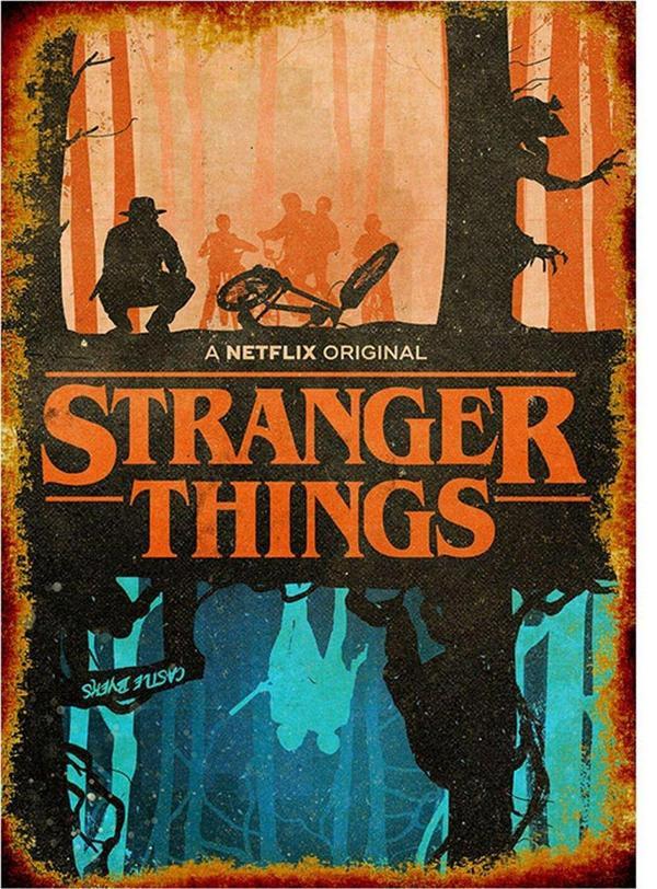 Bedeko Ahşap Tablo Eskitilmiş Stranger Things Tasarım Ahşap Tablo - Image 1