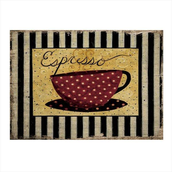 Bedeko Espresso Kahve Desenli Ahşap Tablo - Image 1