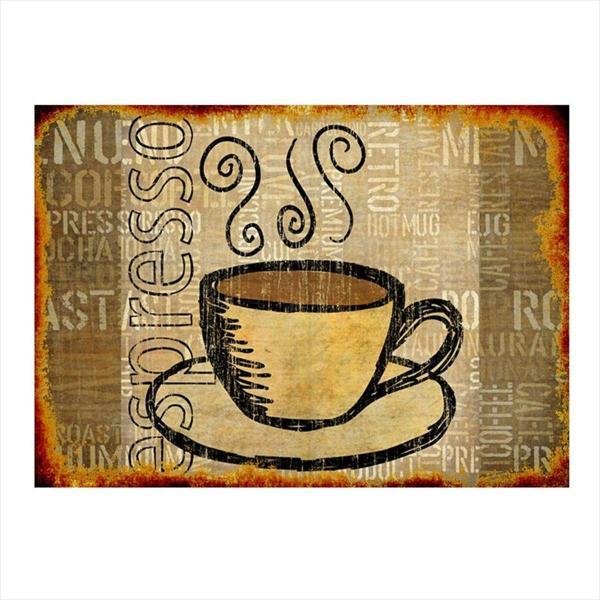Bedeko Espresso Kahve Fincanı Desenli Mdf Tablo - Image 1