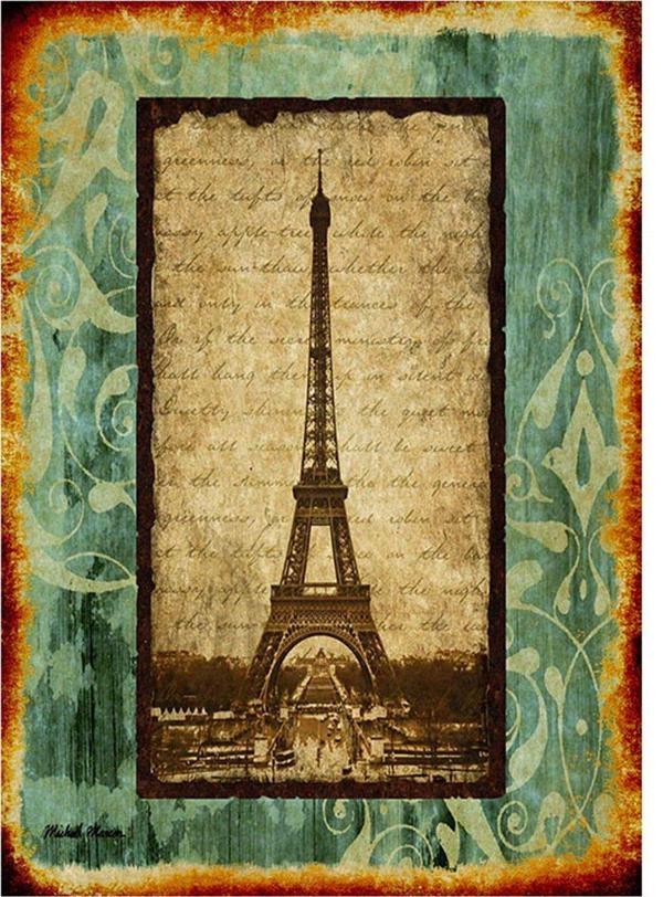 Bedeko Eyfel Kulesi Desenli Ahşap Tablo - Image 1