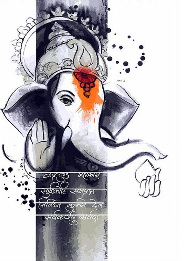 Bedeko Ahşap Tablo Hindu Ganeşa Mdf Poster - Image 1