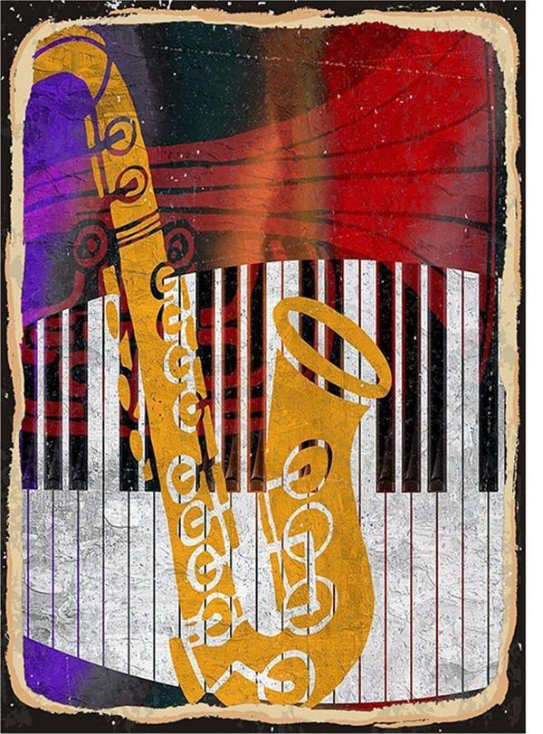 Bedeko Jazz Müzik Art Mdf Tablo - Image 1