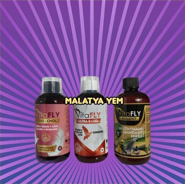 Malatya Yem 3 Lü Kafes Kuşları-Güvercin Bakım Seti-250Ml - Image 1