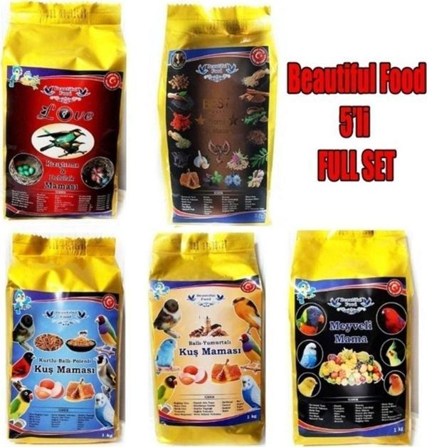 Malatya Yem Beautiful Food Tam Set Kuş Maması Kuş Yem Seti 5 Kg. Herşey Dahil - Image 1