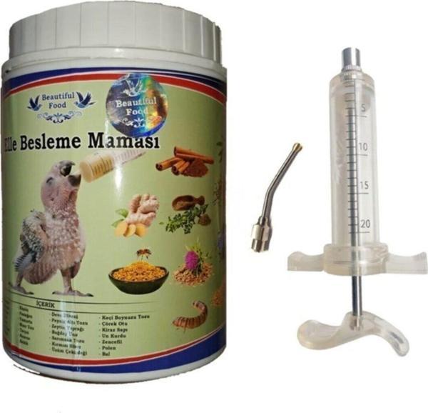 Malatya Yem Beautiful Food Yavru Kuş Organik Elle Besleme Maması 600Gram + Profosyonel Şırınga Besleme Aparatı - Image 1