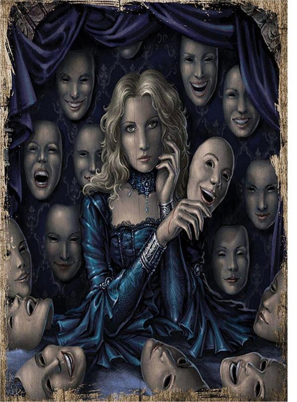 Bedeko Kadın Ve Maskeler Art Mdf Poster - Image 1