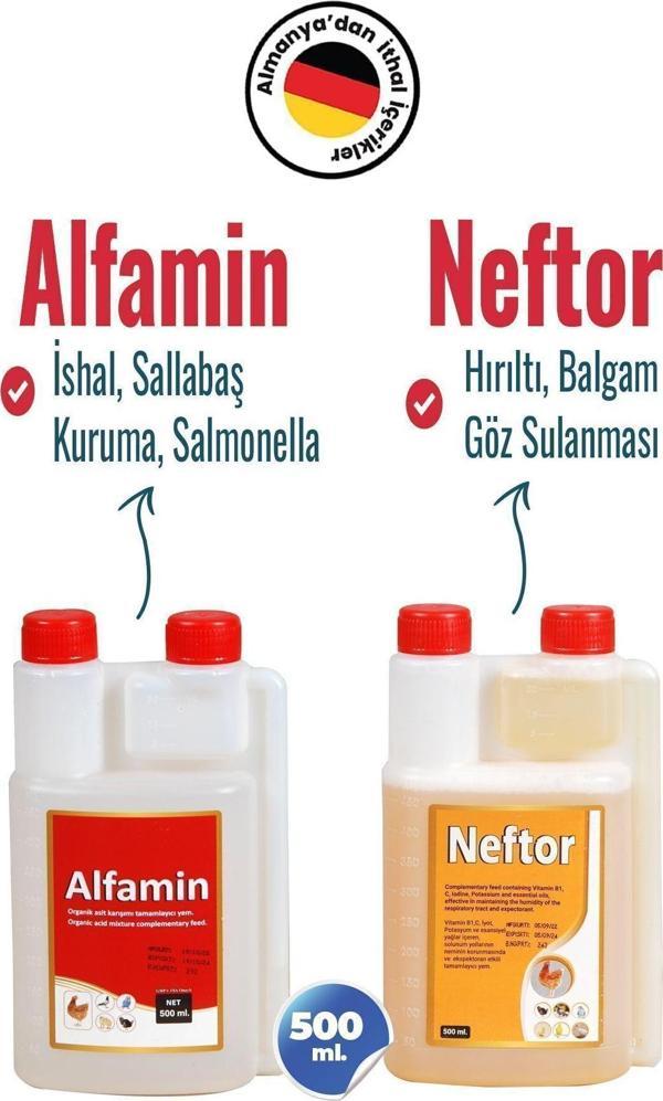 Munich Vet 2Li Set Kuşlar Alfamin Ishal + Neftor Hırıltı Seti (500 Ml) - Image 1