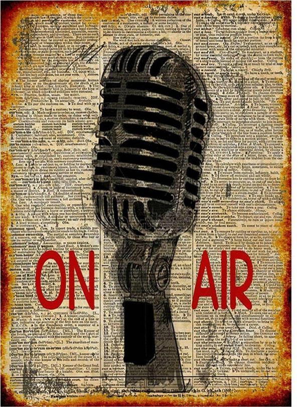 Bedeko Kayıt Mikrofonu Dekoratif Ahşap Tablo - Image 1