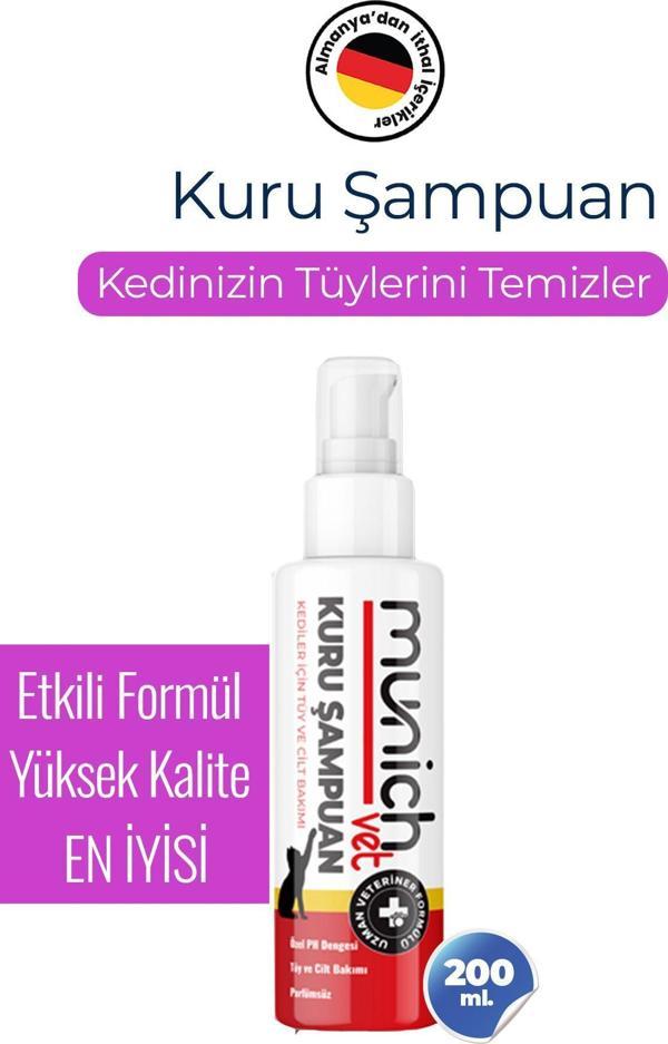 Munich Vet Kedilere Köpüklü Kuru Şampuan 200Ml - Image 1