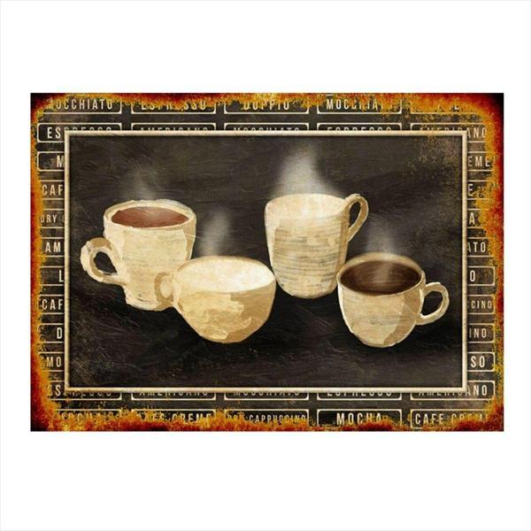 Bedeko Kahve Fincanları Modern Ahşap Tablo - Image 1