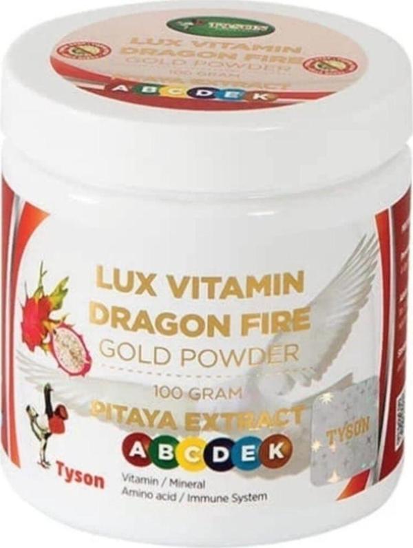 TYSON Lux Vitamin Dragon Fire 100 Gram Güvercin Tavuk Papağan Kanarya Muhabbet Ve Kanatlı Vitamini - Image 1
