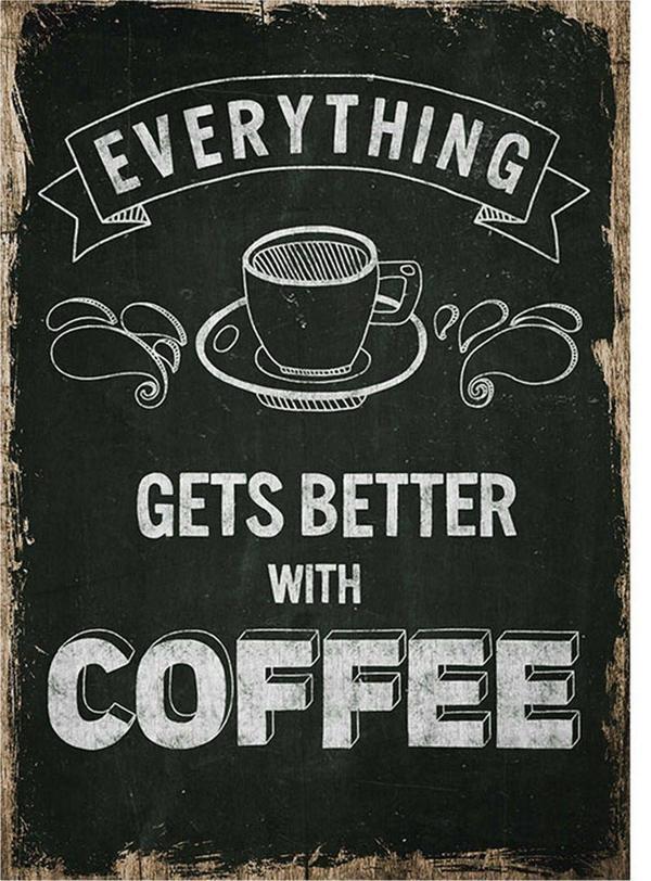 Bedeko Kahve Temalı Dekoratif Ahşap Tablo - Image 1