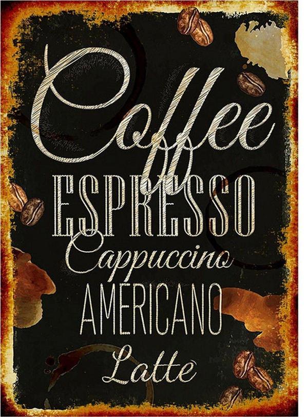 Bedeko Kahve Türleri Desenli Mdf Tablo - Image 1