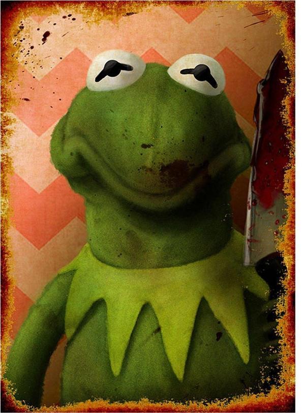 Bedeko Kurbağa Kermit Tasarım Mdf Tablo - Image 1