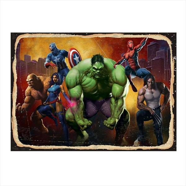 Bedeko Marvel Kahramanları Dekoratif Mdf Tablo - Image 1