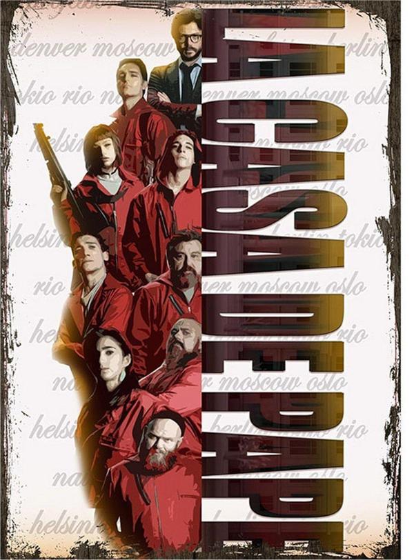Bedeko Ahşap Tablo La Casa De Papel Modern Ahşap Tablo - Image 1