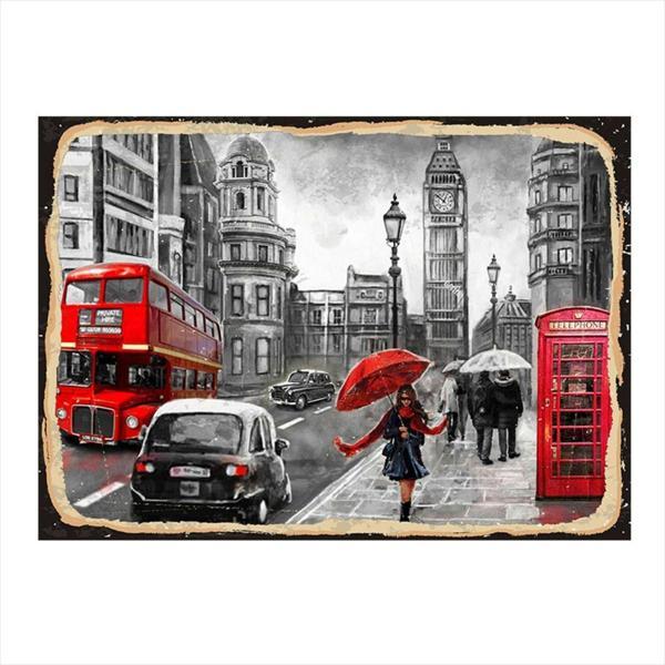 Bedeko Londra'Da Sonbahar Modern Ahşap Tablo - Image 1