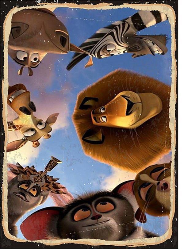 Bedeko Madagaskar Desenli Ahşap Tablo - Image 1