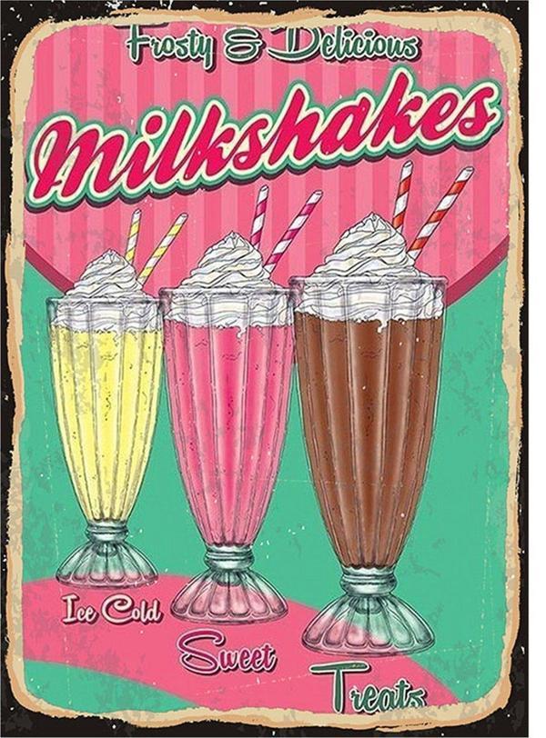 Bedeko Milkshake Çeşitleri Tasarım Ahşap Tablo - Image 1