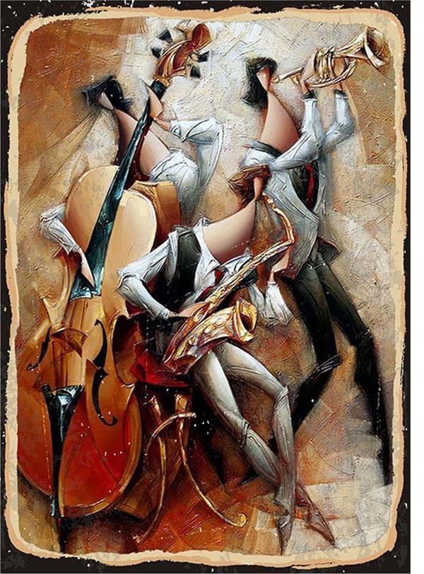 Bedeko Müzisyenler Art Mdf Poster - Image 1