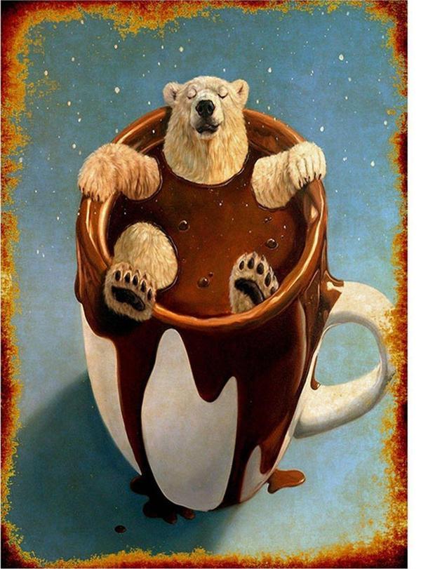 Bedeko Panda Ve Sıcak Çikolata Hediyelik Mdf Tablo - Image 1