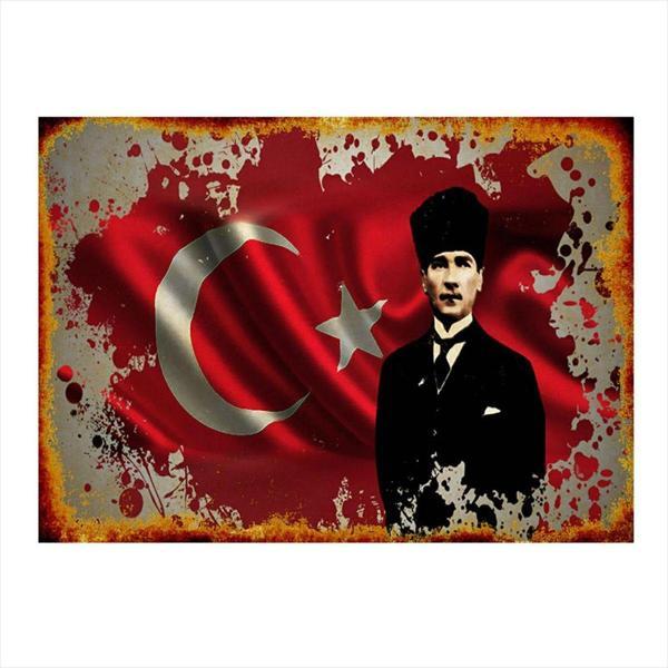 Bedeko Mustafa Kemal Atatürk Ve Bayrak Hediyelik Mdf Tablo - Image 1
