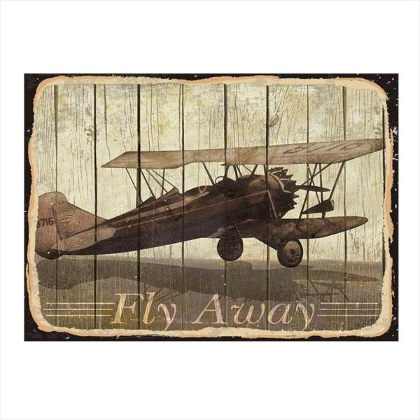 Bedeko Retro Uçak Hediyelik Ahşap Tablo - Image 1
