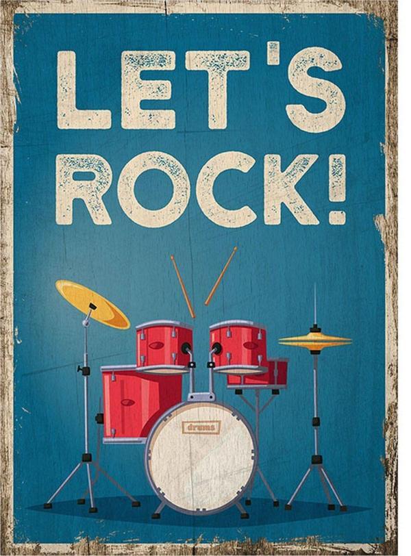 Bedeko Rock Müzik Zamanı Mdf Poster - Image 1