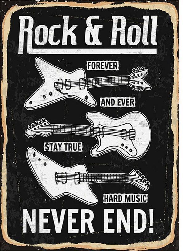 Bedeko Rock N Roll Never End Mdf Poster - Image 1