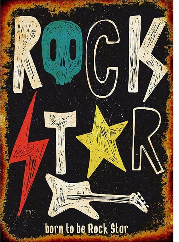 Bedeko Ahşap Tablo Rock Star Poster Tasarım Mdf Tablo - Image 1