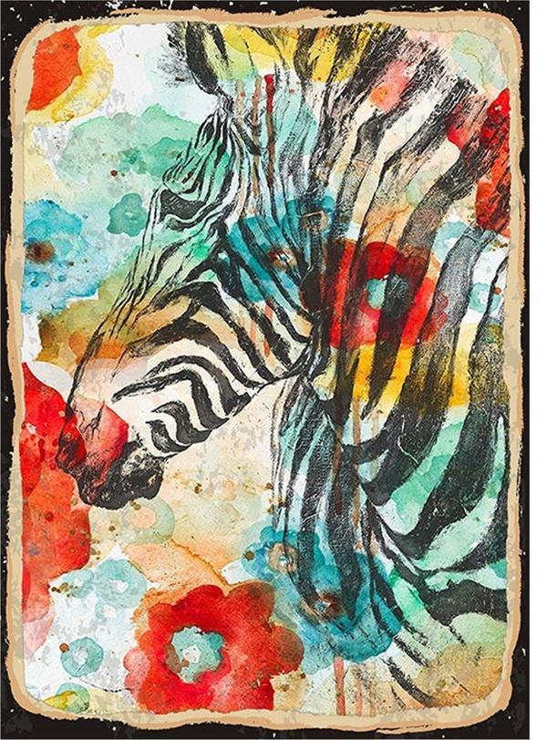 Bedeko Renkli Zebra Hediyelik Mdf Tablo - Image 1