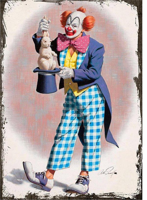 Bedeko Ahşap Tablo Sihirbaz Palyaço Tasarım Mdf Tablo - Image 1