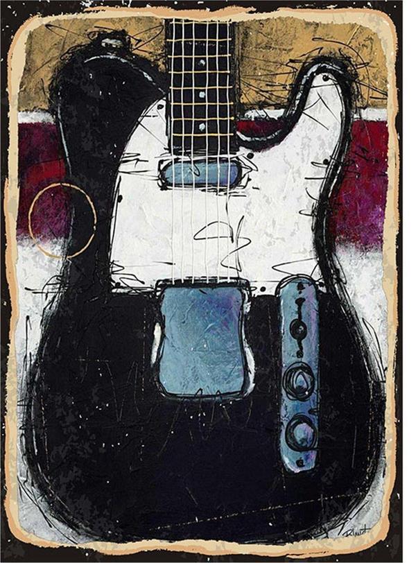 Bedeko Siyah Elektro Gitar Dekoratif Mdf Tablo - Image 1