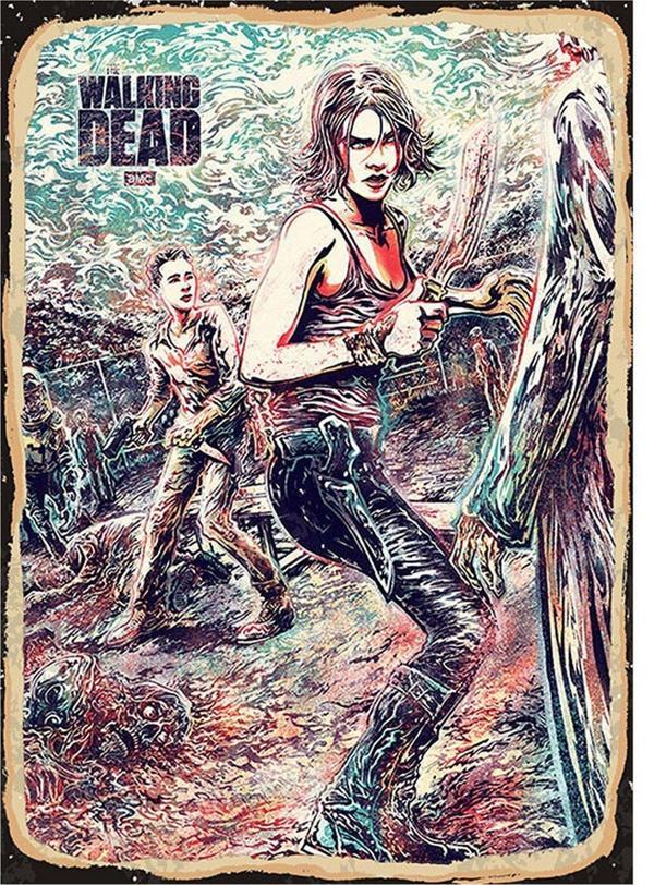 Bedeko Göz Kırpan Sarışın Gözlüklü Kadın Modern Ahşap Tablo - Image 1