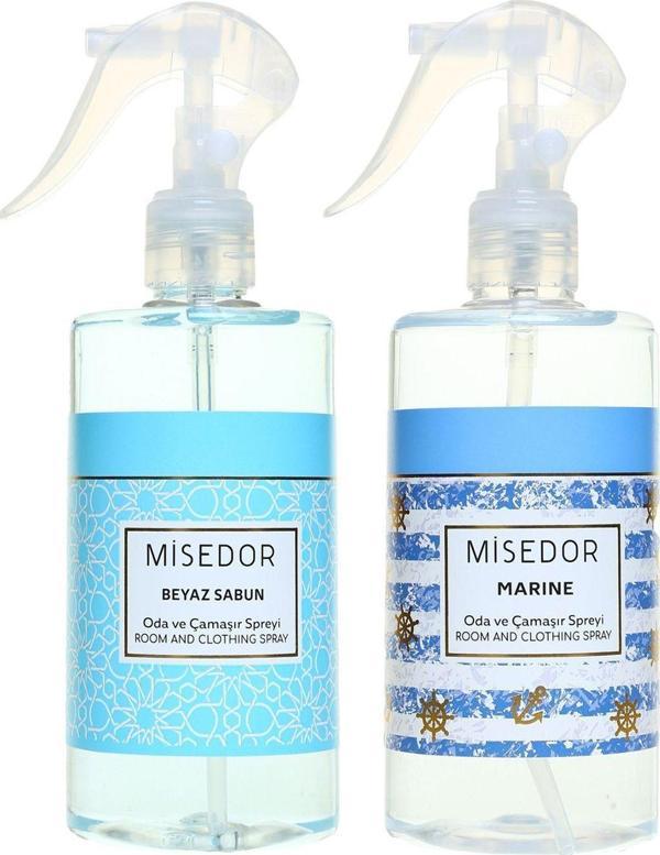 Misedor 2 Li Set Beyaz Sabun Ve Marine Oda Kokusu Ve Çamaşır Spreyi 330 Ml - Image 1