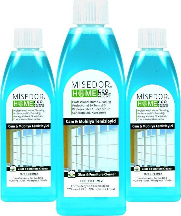 Misedor 3 Lü Set Doğal Cam Ve Mobilya Temizleyici 400 Ml - Image 1
