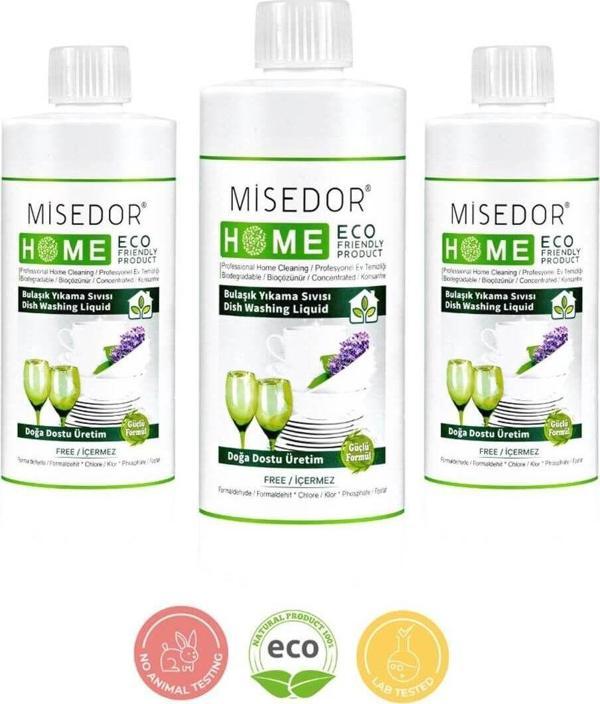 Misedor 3 Lü Set Doğal Elde Bulaşık Yıkama Deterjanı 500 Ml - Image 1