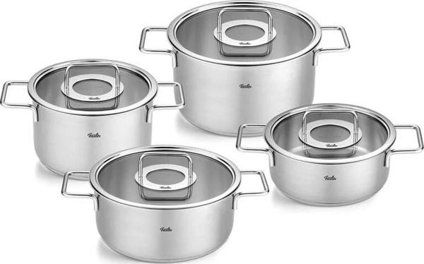 Fissler Pure Collection 8 Parça Cam Kapak Çelik Tencere Seti - Image 1