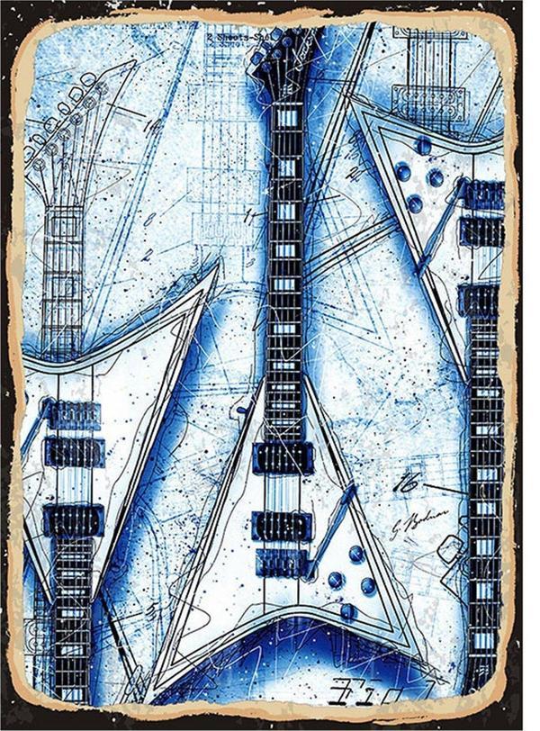 Bedeko Hard Rock Gitar Art Mdf Poster - Image 1