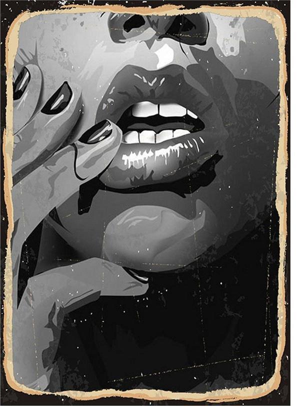 Bedeko Kadın Dudakları Mdf Poster - Image 1