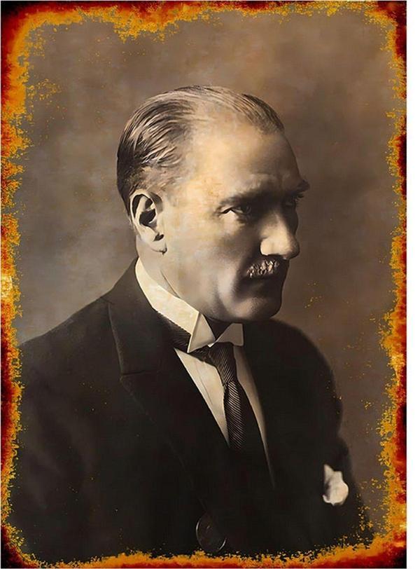 Bedeko Mustafa Kemal Atatürk Desenli Mdf Tablo 18Cm X 27Cm - Image 1